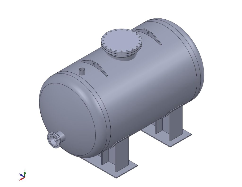 1,500 gallon DI Buffer Tank:, Isometric View