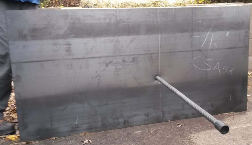 Rebar Impact on 3/16" Steel Plate